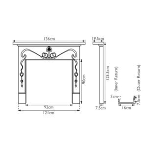The Art Nouveau Cast Iron Mantel Measurements
