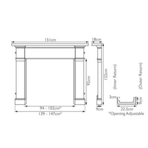 The Somerset Cast Iron Mantel Measurements