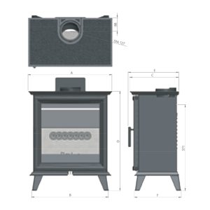 Fireline Woodtec 5 Style Wide Wood Burning Stove