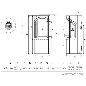 Gazco Onyx Liv 3 Gas Stove