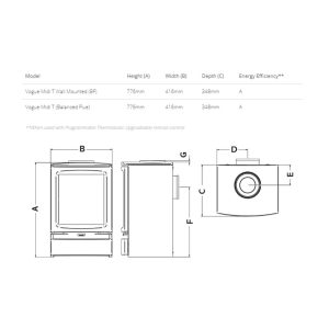 Gazco Vogue Midi T Wall Mounted Gas Stove