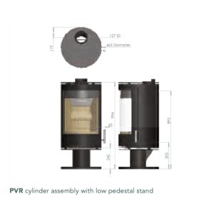 Purevision PVR Cylinder On Pedestal Multi-Fuel Stove