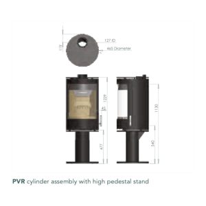 Purevision PVR Cylinder On Pedestal Multi-Fuel Stove