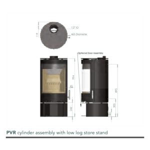 Purevision PVR Cylinder On Log Store Multi-Fuel Stove