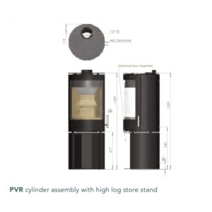Purevision PVR Cylinder On Log Store Multi-Fuel Stove