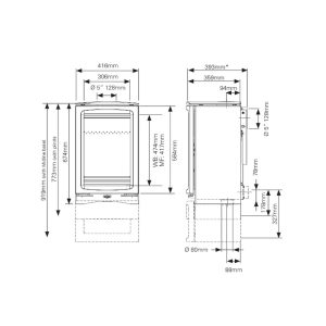Stovax Vogue Midi T Wall Hung Wood & Multi-Fuel Stoves