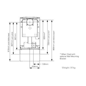Stovax Vogue Midi T Wall Hung Wood & Multi-Fuel Stoves