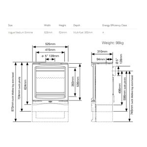 Stovax Vogue Medium Slimline Wood & Multi-Fuel Stoves