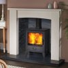 The Alban 51" Mantel in Aegean Limestone