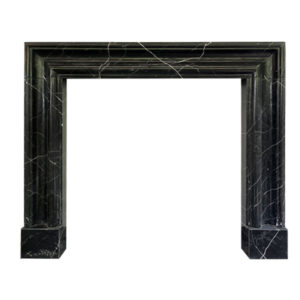 The Bolection Mantel in Nero Marquina - Honed