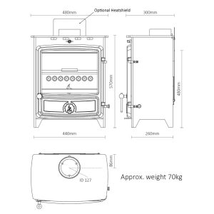 FDC5 Wide Eco Multi-Fuel Stove