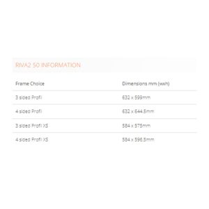 Stovax Riva2 50 Frame Measurements