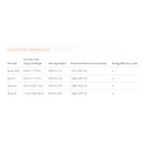 Stovax Studio Steel Measurements