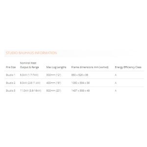 Stovax Studio Bauhaus Measurements