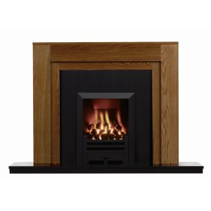 The Alborg Wood Mantel in Medium Oak