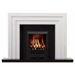 The Art Deco Wood Mantel in White