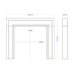 The Brooksby 52″ Mantel - Measurements