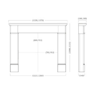 The Hersham Luxe Mantel - Measurements