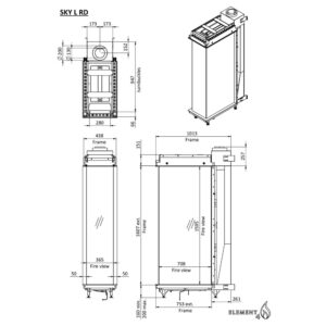 Element 4 Sky Large Room Divider Bio Fires