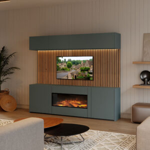 Emberlux Bexley Small Media Suite - Venice Doors in Matt Kombu Green