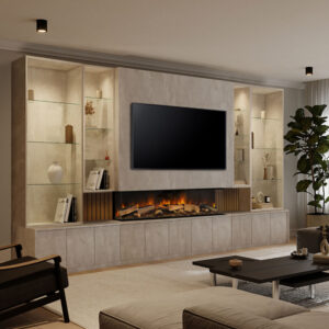 Emberlux Kingston Media Suite -Full Wall - Concrete Flow