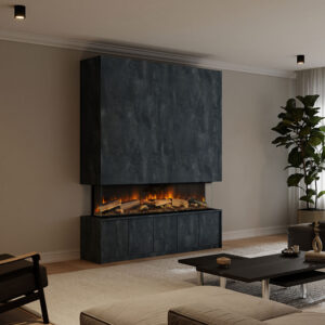 Emberlux Kingston Media Suite - Chimney Breast - Charcoal Flow