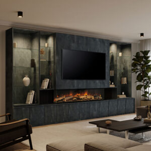 Emberlux Kingston Media Suite -Full Wall - Charcoal Flow