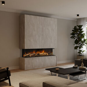 Emberlux Kingston Media Suite - Chimney Breast - Concrete Flow