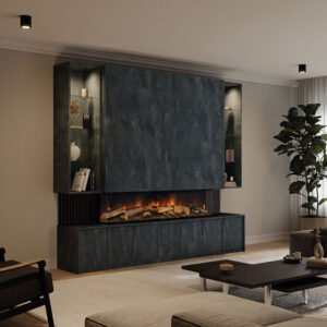 Emberlux Kingston Media Suite -Single Shelves - Charcoal Flow