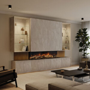 Emberlux Kingston Media Suite -Double Shelves - Concrete Flow