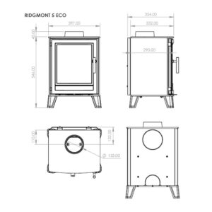Capital Ridgmont 5 Eco Wood Burning Stove Measurements