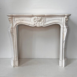 Alternative view of Original Louis IV Mantel in Carrara Marble - SOLD