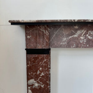 Classic Flat Victorian Mantel in French Rouge Royale Marble