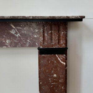 Classic Flat Victorian Mantel in French Rouge Royale Marble