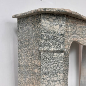 19th Century Louis XV Pompadour Mantel in Vert D'Estours Marble