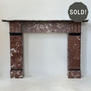 Classic Flat Victorian Mantel in French Rouge Royale Marble