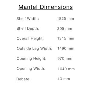 Regency Style Mantel in Rouge Marble & Slate Mouldings Measurements