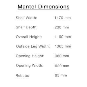 Flat Victorian-Edwardian Mantel in Rouge Marble Measurements