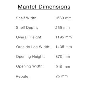 Edwardian Corbel Mantel in Welsh Black Slate Measurements