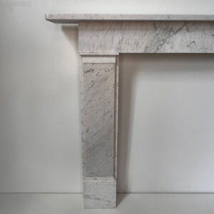 Original Victorian Carrara Marble Mantel with Straight Frieze