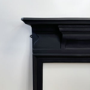 Antique Cast Iron Mantel with Georgian Style Influence on Frieze and Slender Jambs
