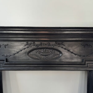 Late Victorian-Edwardian Cast Iron Mantel with Central Urn Motif