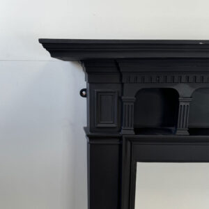 Antique Edwardian Cast Iron Mantel with Fluted Column Frieze