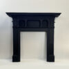 Antique Edwardian Cast Iron Mantel with Fluted Column Frieze