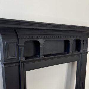 Antique Edwardian Cast Iron Mantel with Fluted Column Frieze