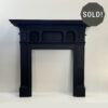 Antique Edwardian Cast Iron Mantel with Fluted Column Frieze