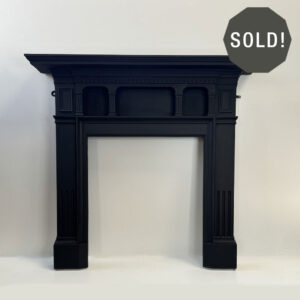 Antique Edwardian Cast Iron Mantel with Fluted Column Frieze