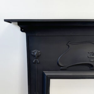 Antique Late Victorian/Edwardian Art Nouveau Cast Iron Mantel