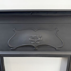 Antique Late Victorian/Edwardian Art Nouveau Cast Iron Mantel