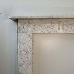 Original Georgian Mantel in Fine Veined Carrara Marble Fluted Panels to Jambs and Frieze
